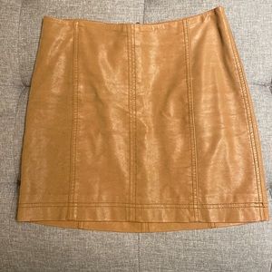 Free People Suede Mini Skirt - Light Brown - 0 - Like New